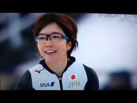 2018スピスケWC苫小牧大会女子1000M優勝🏆の小平奈緒選手のウイニングラン❗️👍