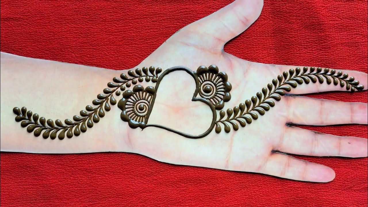 new beautiful ️ heart Mehandi design|very easy mehndi |shabe barat ...