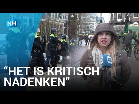 Demonstranten in Amsterdam: "Ze noemen ons complotgekkies"