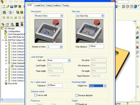 SolidWorks CAMWorks EDM 2 Axis Contour Options - a tutorial by SolidProfessor