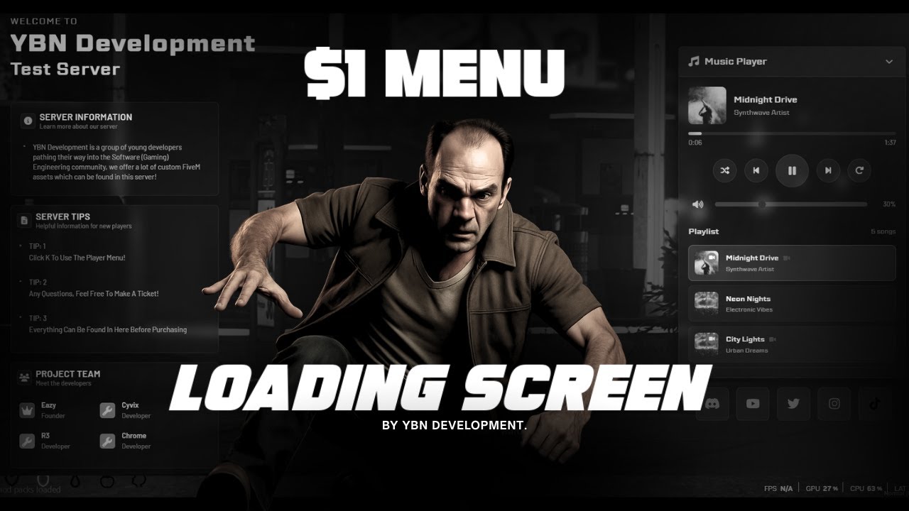 [$1 - TEBEX] FiveM Minimalistic Loading Screen (Windy City/The Towns ...