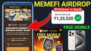 Memefi Airdrop Claim And Withdraw | Memefi And Binance Airdrop | Memefi Give FREE iPhone 16 Pro