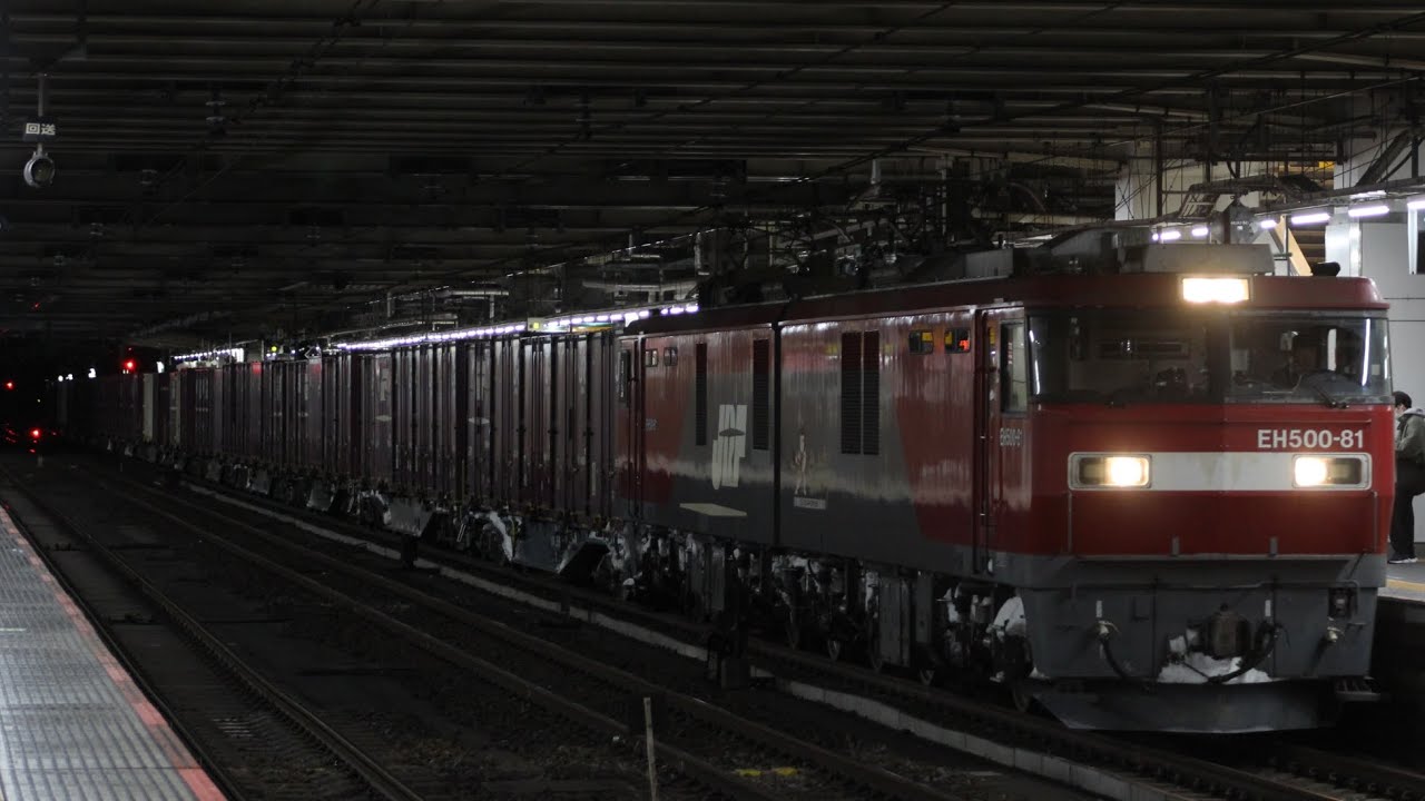 【約24時間5分遅れ】EH500-81+コキ20車大宮駅通過 3052レ