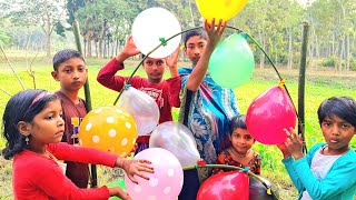 Outdoor fun with monty,magic & flower balloon burst and learn colors for kids by baby Episode-122.