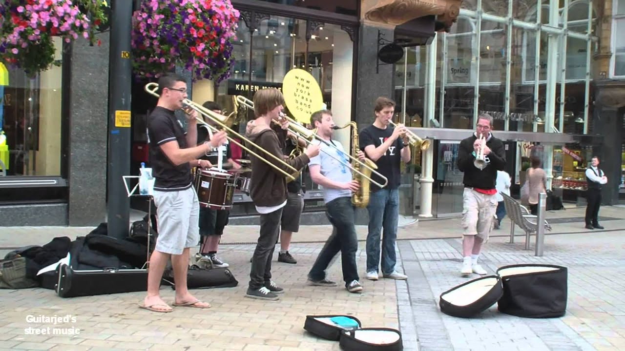 New york brass band Briggate Leeds city centre YouTube