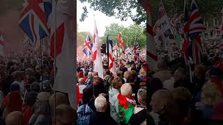 this is the unite the kingdom march out side 10 downing St Whitehall now.