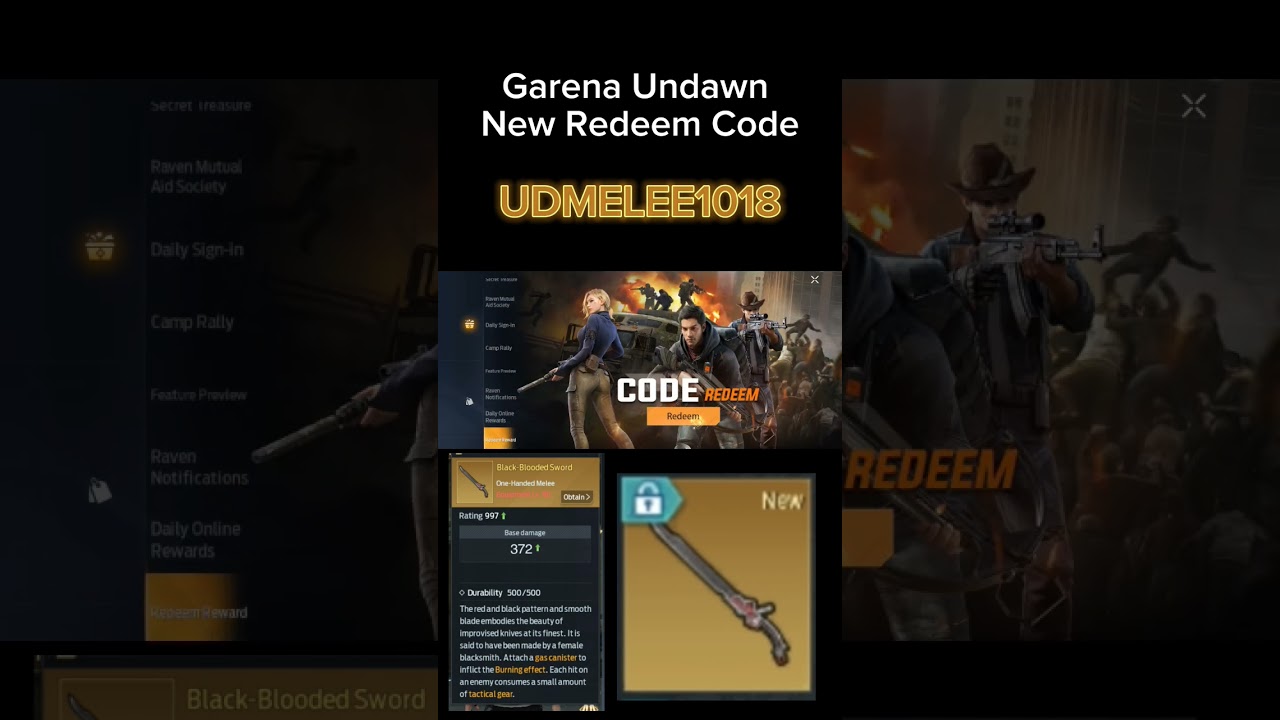 Garena Undawn New Redeem Code 2023 