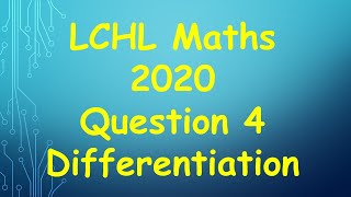 Leaving Cert Higher Level Maths 2020 Paper 1 Question 4