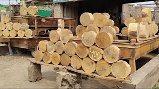 Process Of Natural Tree End Grain Chopping Board / Making Meat Wood Cutting Board Amazing Skills