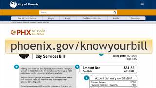Understanding Your PHX City Services Bill