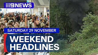 Download Lagu Passengers stranded at airports; Horror crash on the Gold Coast | 9 News Australia MP3