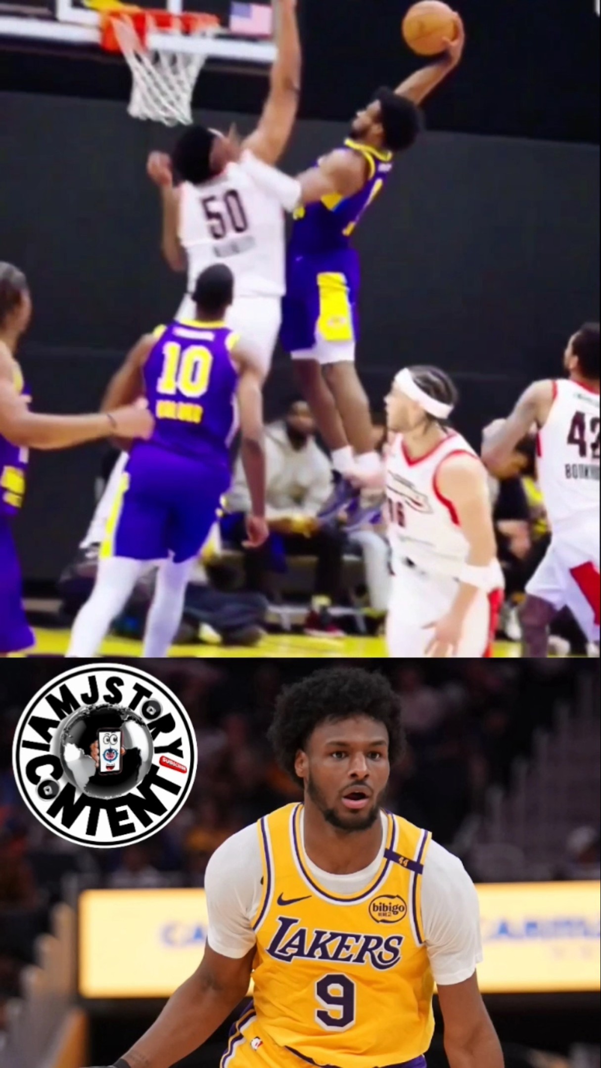 BRONNY CAUGHT A BODY! #bronnyjames #lakers #losangeles #nba #lebronjames #basketball