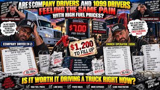 Are W-2 and 1099  "COMPANY DRIVERS" Having the same struggle right now with outrageous fuel prices 🤔