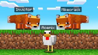 Minecraft: POLLO vs 2 DEPREDADORES 😱🔪 MINECRAFT SPEEDRUN con INVICTOR y MIKECRACK