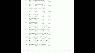 CH 2 POLYNOMIAL MCQ WORKSHEET EX 2.1,2.2,2.3,2.4,2.5,2.6,2.7 #polynomials #pdf #worksheet QUESTIONS