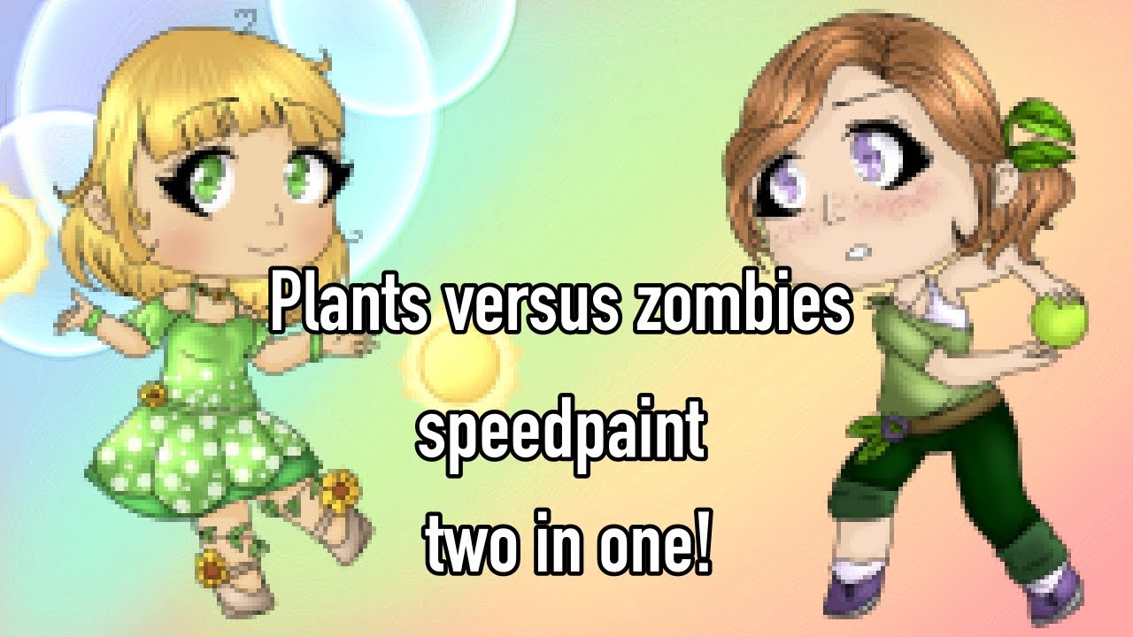 Gacha PvZ speedpaint sunflower and peashooter YouTube