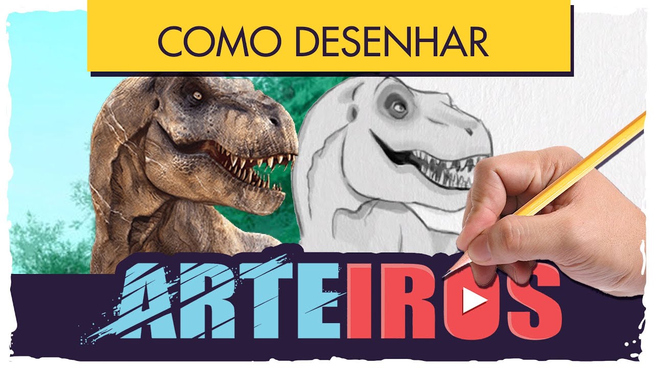 Como DESENHAR um DINOSSAURO T REX do JURASSIC PARK WORLD Cómo DIBUJAR un  DINOSAURIO JURASSIC PARK 