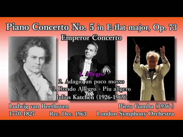 Beethoven: Piano Concerto No. 5, Katchen & Gamba (1963