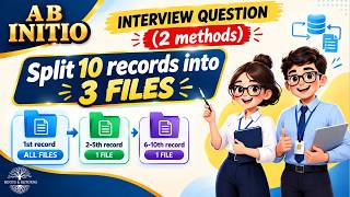 Details Split 10 records into 3 files (2 Methods) - Abinitio Interview Qs Solved! Guide