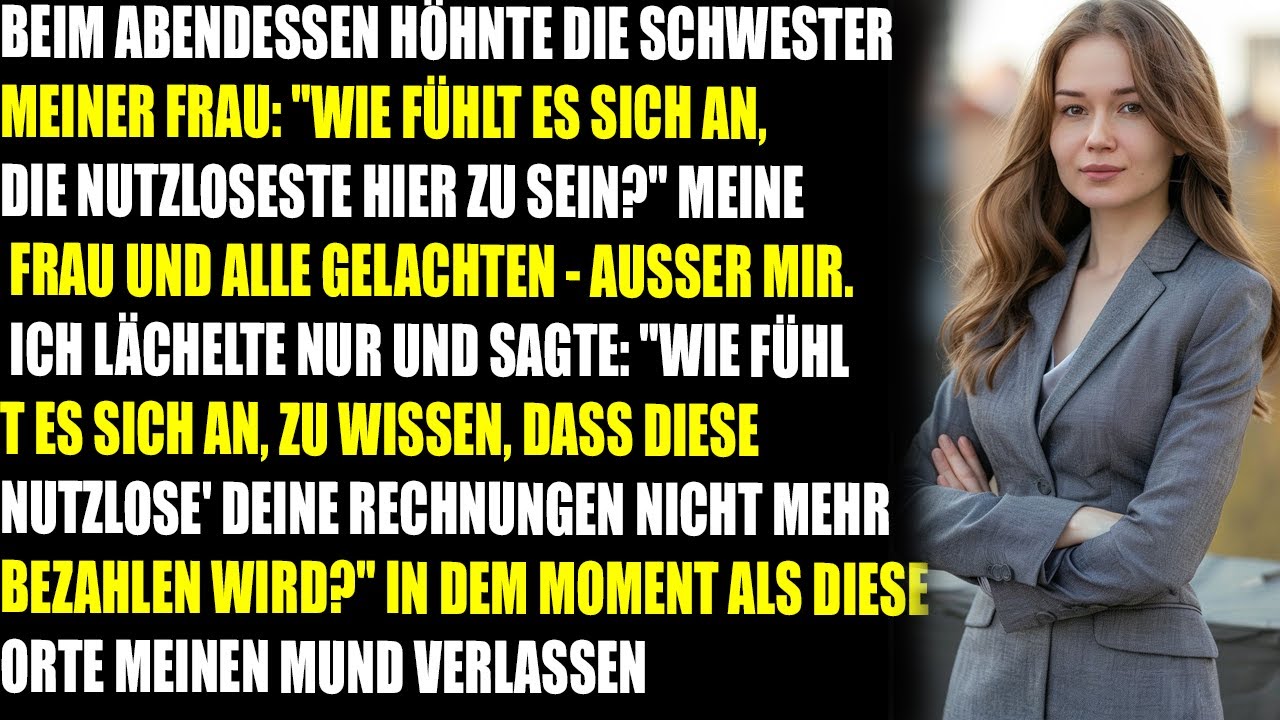 Beim Dinner sagte meine Schwägerin: „Wie fühlt es sich an, der Nutzloseste zu sein   Und meine Frau
