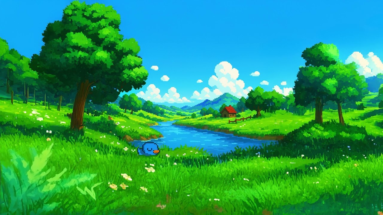 Sleepy Duck Pixel Art – 1 Hour Cozy Animation for Study & Relaxation