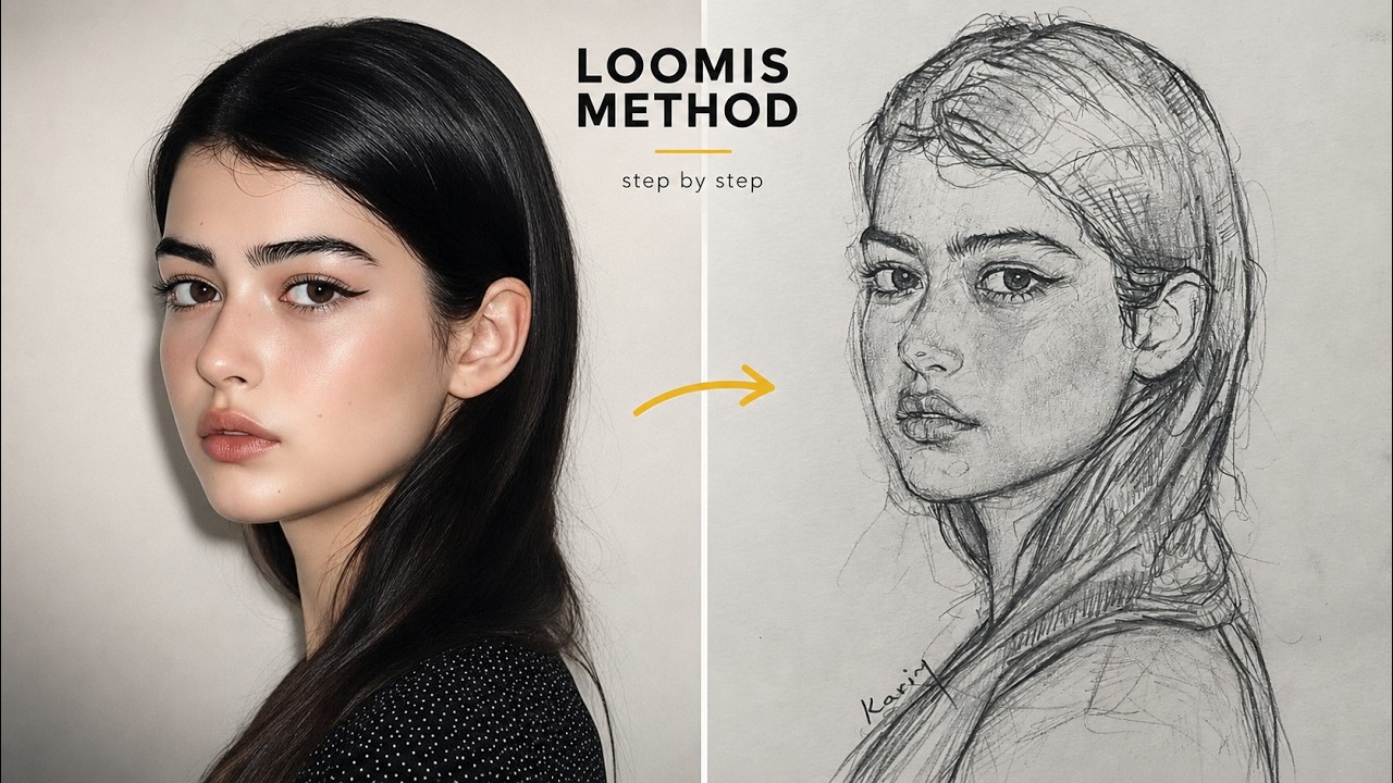 Learn REALISTIC PORTRAIT DRAWING Step by Step | LOOMIS METHOD!!