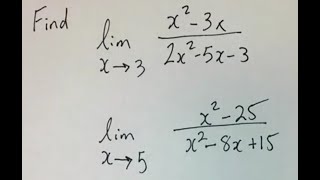 Finding a Limit by Factoring and Canceling