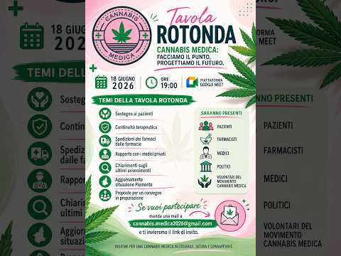 Video TAVOLA ROTONDA CANNABIS MEDICA: FACCIAMO IL PUNTO, PROGETTIAMO IL FUTURO!