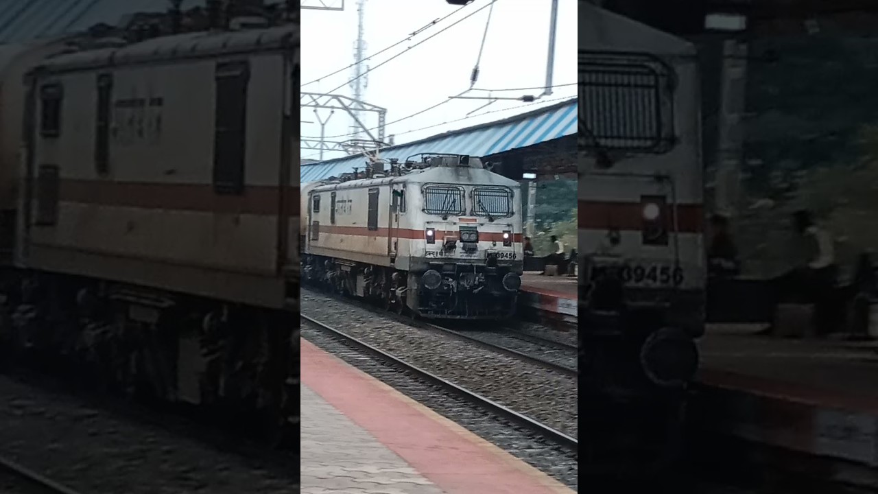 super fast train crossing railway station 🚧🚂🚃🚃😮