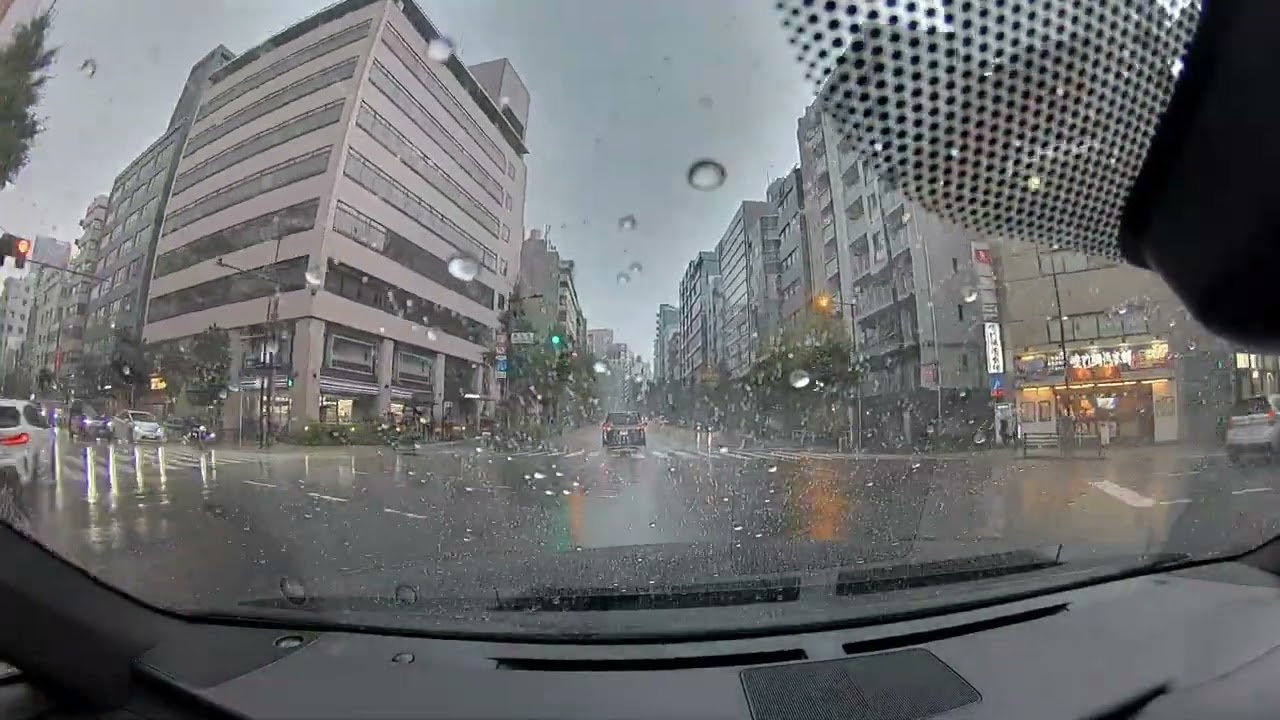 【東京都心ゲリラ豪雨】車載動画【HD】