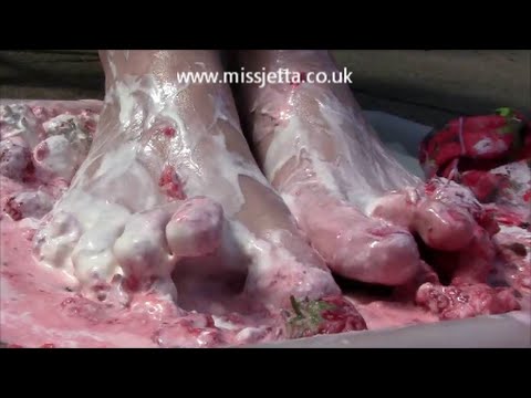 Splosh/WAM- Sock Tease - Messy Feet Playing With Strawberries and Cream