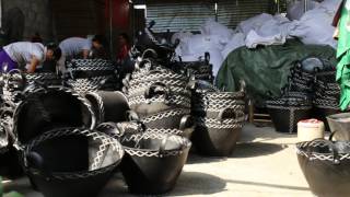 Recycled rubber basket factory