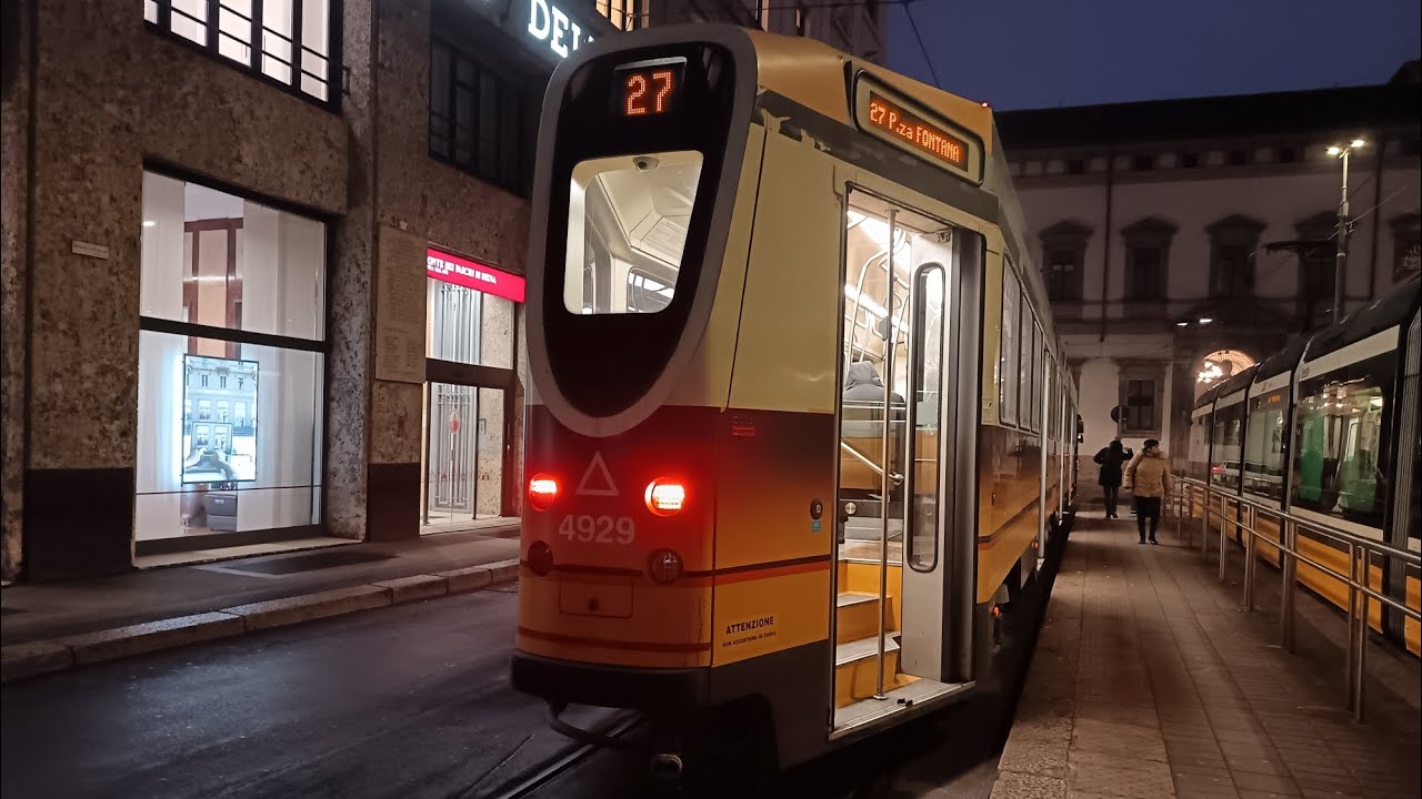 ATM Milano Tram 27 (4900 I Serie Revamp 4929) - Da Viale Corsica Via B. Sassi a Piazza Fontana