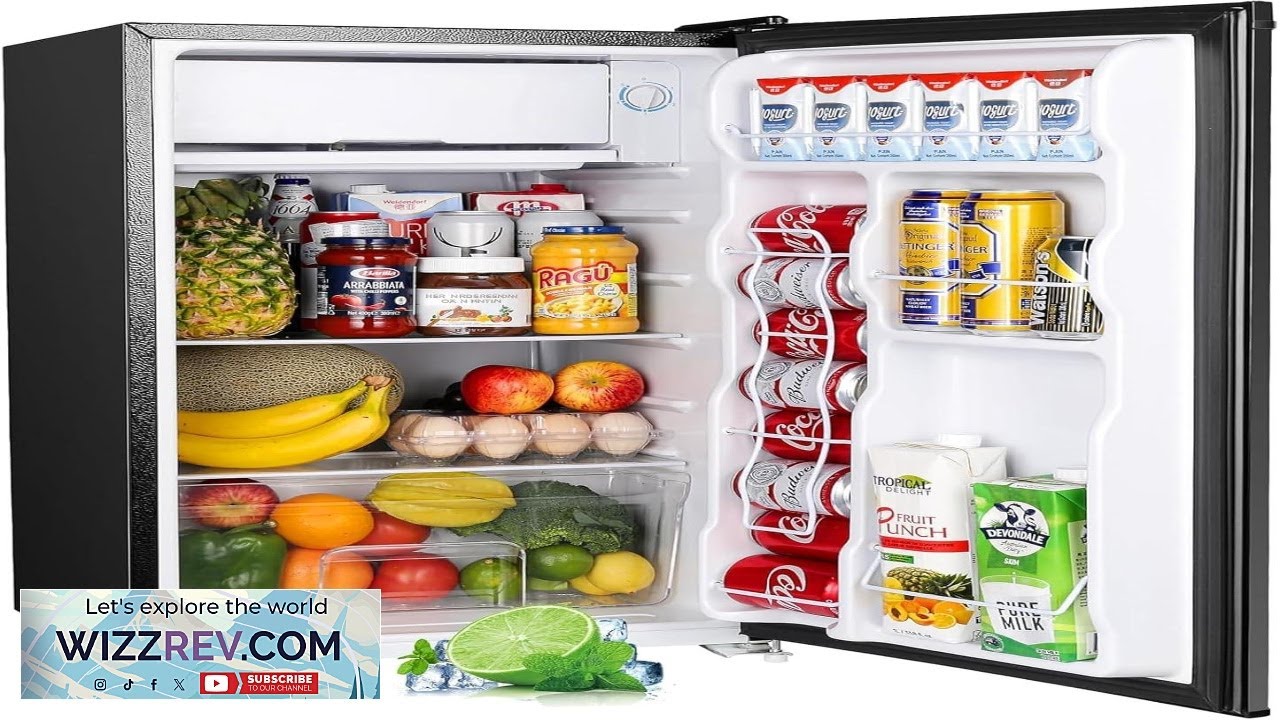 Upstreman 3.2 Cu.Ft Mini Fridge with Freezer Single Door Mini Fridge Dorm