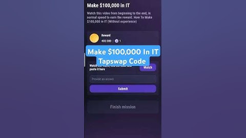 Make $100,000 In IT Answer | Make $100,000 In IT | Tapswap Code