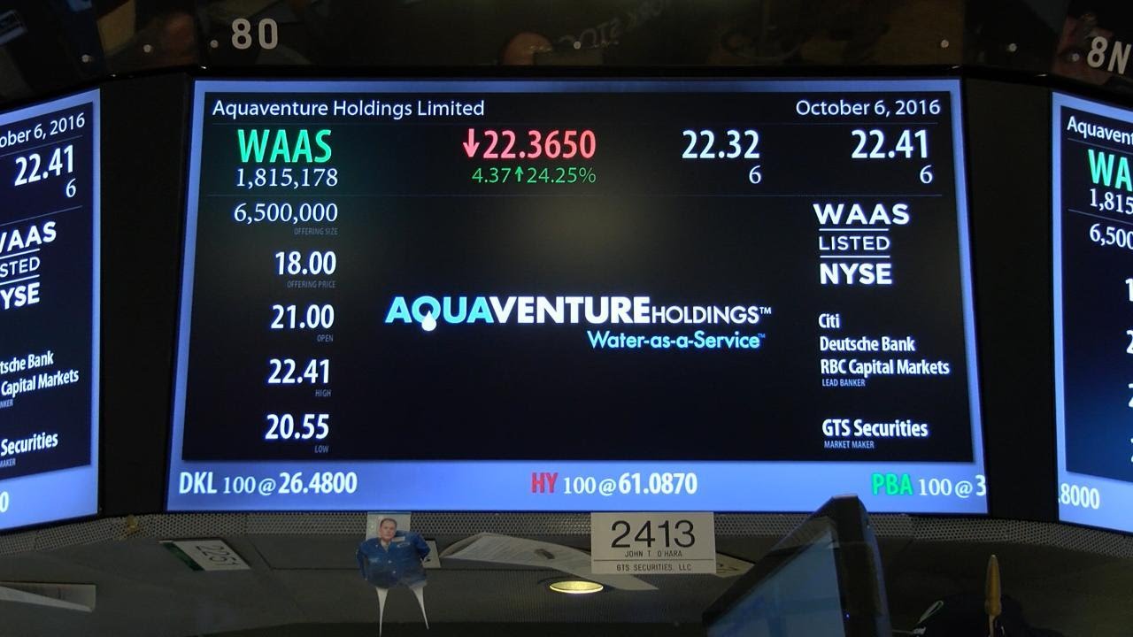 AquaVenture Holdings, a Water Purification Company, Begins Trading at the NYSE