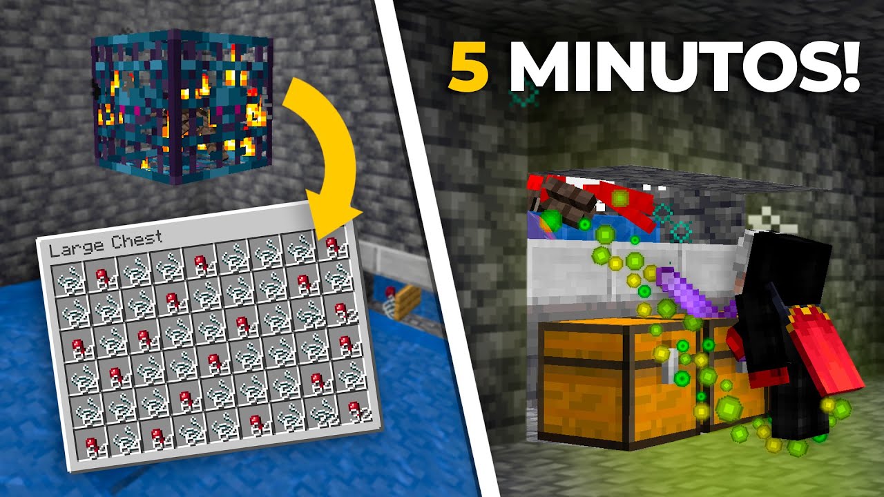 Granja de EXPERIENCIA con SPAWNER de ARAÑAS Minecraft 1.20 JAVA - En 5 MINUTOS!