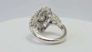 Antique Art Deco .88ct Old European Cut Diamond Ring - 14K Gold