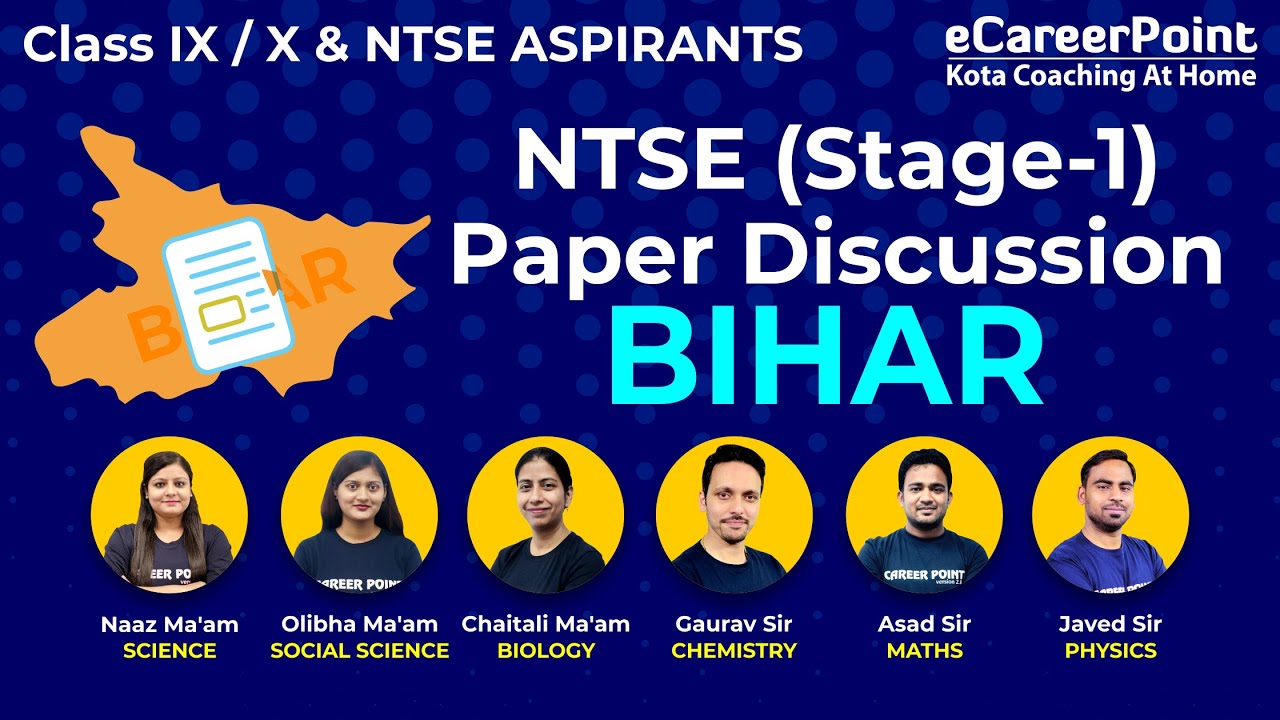 Bihar NTSE Paper Discussion Stage -1 | NTSE Aspirants | Expert Faculty | CareerPoint- NTSE