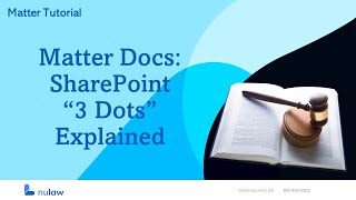 SharePoint "3 Dots" Explained