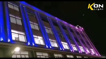 Facade lighting project with DMX RGB flood lights | Kon Lighting