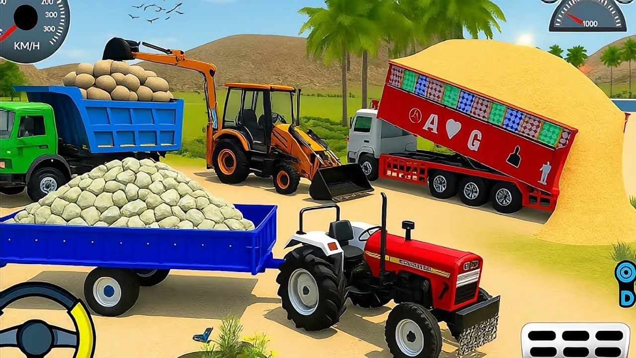 🚨🔴Drive JCB and Uploading 🪨🏗Stone From Dumper🌋 Truck in Game 🤾