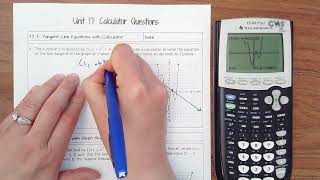 17.1- Tangent Line Equations with Calculator Update