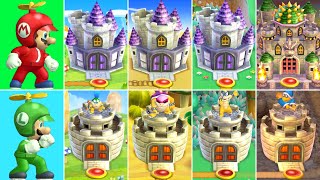 New Super Mario Bros Wii - All Castles & Towers (2 Player)
