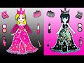 Paper Dolls Dress Up - Black Mavis VS Pink Rapunzel Dresses Handmade Papercraft - Woa Doll Channel