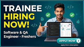 Tech Hiring 2026 | Trainee Software & QA Engineer #freshersjob #hiring #itjobs #btechjobs #techjobs