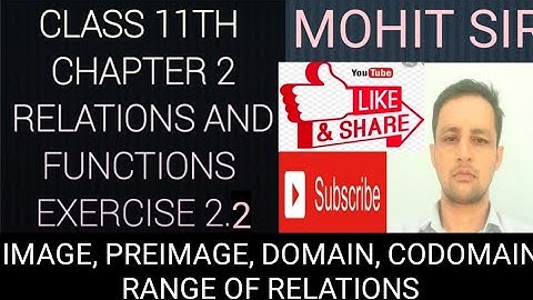 CLASS 11 CH 2 RELATIONS AND FUNCTIONS EX. 2.2 RELATIONS