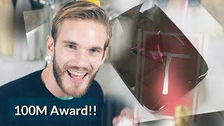 100 million button | 100 million award | pewdiepie \& t series 100 million award | Red diamond button