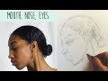 Drawing FACES in PROFILE -  how to draw the mouth, nose and eye