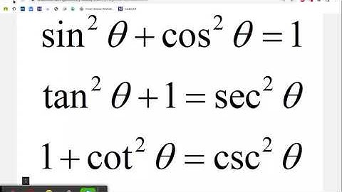 Calculus: Limits Using Algebra II: Pythagorean Identities